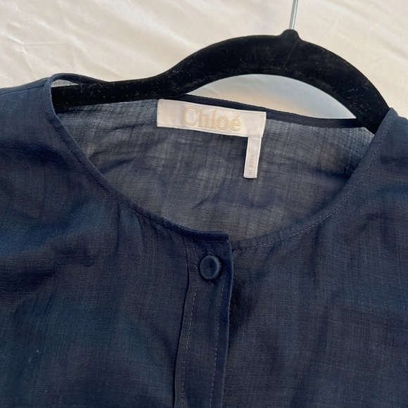 CHLOE COLLARLESS BLOUSE 2024 NWOT - Picture 8 of 12